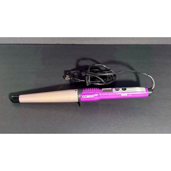 Conair YOU Curl Ceramic Tapered Curling Wand 1"–1/2" Purple Hair Styler - Picture 1 of 3